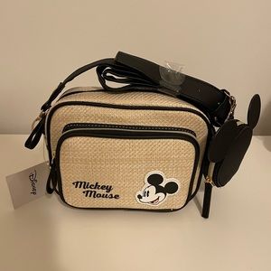NWT Disney Mickey wicker purse with cute Mickey coin purse attached!